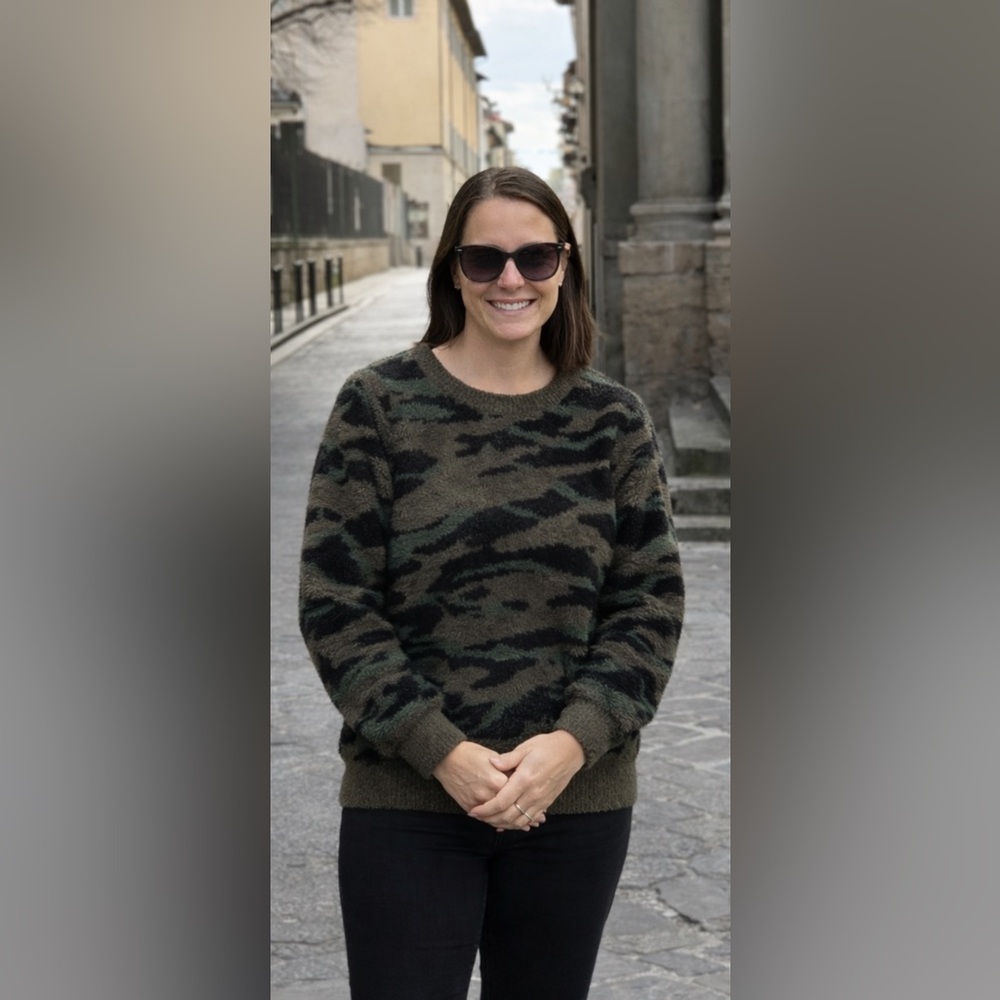 Barefoot Dreams Women's Camouflage Crewneck Sweater